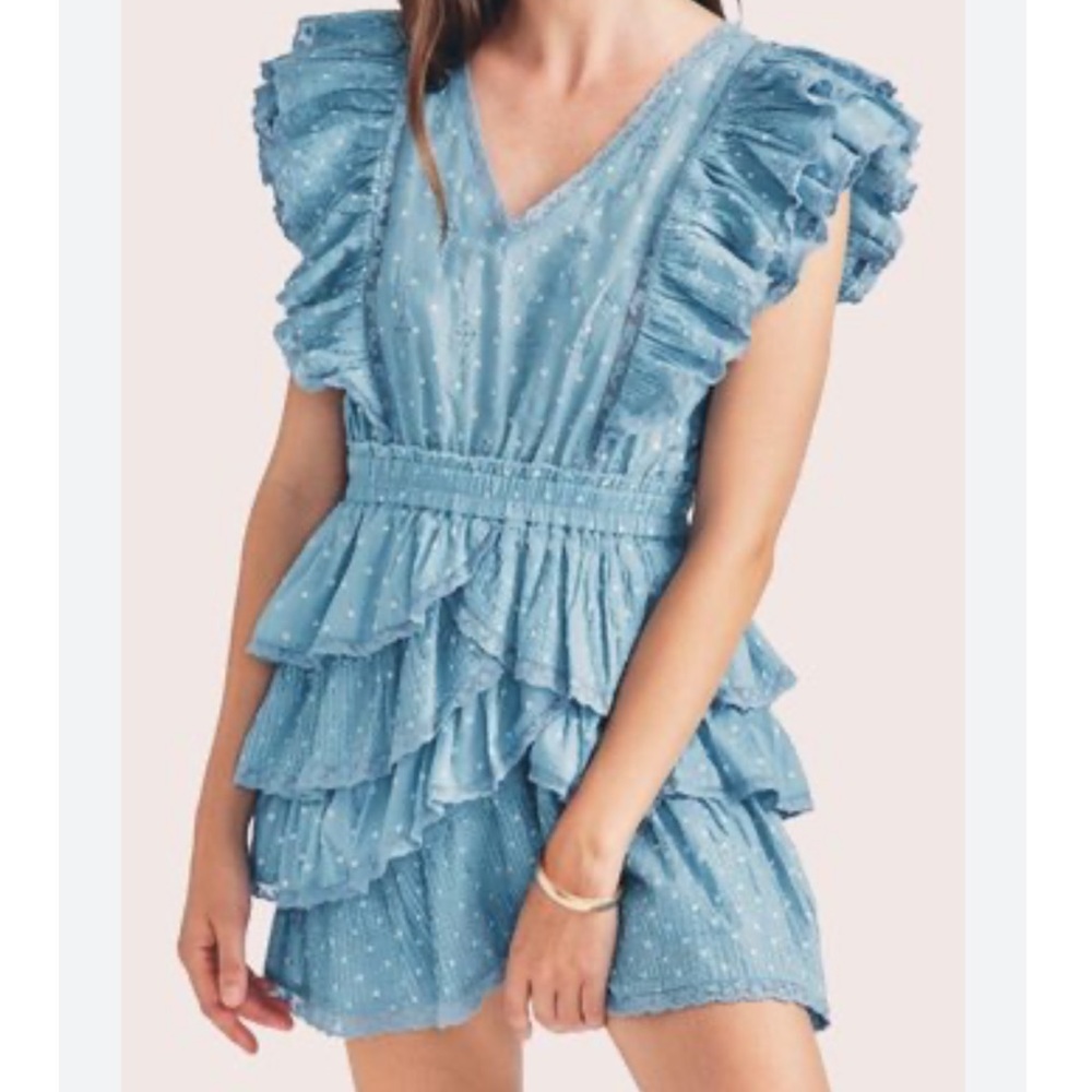 LoveShackFancy Corelli Ruffled Mini Dress - Picture 2 of 12